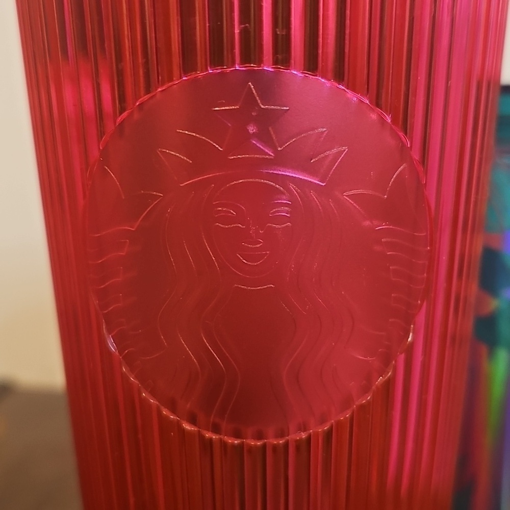 Starbucks Green and Silver, Hot Pink, Frosted Pink, and Clear FrostedTumbler Lot - Picture 7 of 11